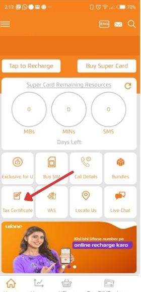 How to Get Ufone Withholding TAX Deduction Certificate.