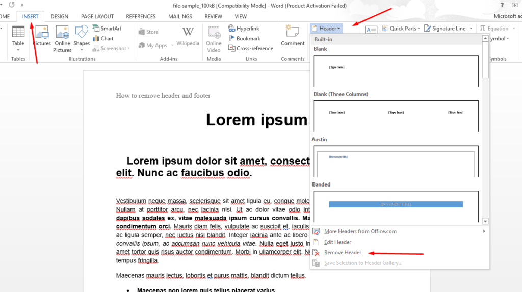 How To Remove Header And Footer In Word From All Pages