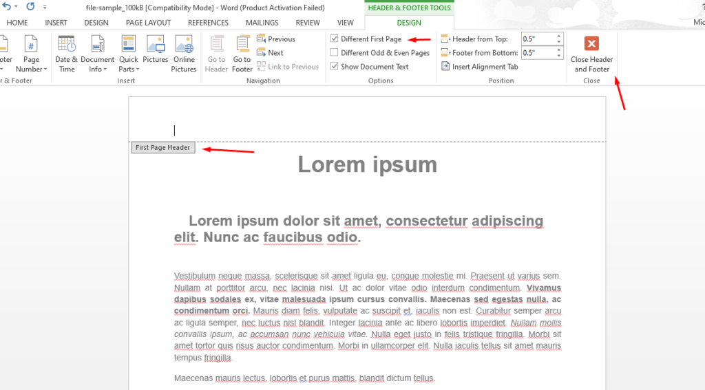 How To Remove Header And Footer In Word 2016