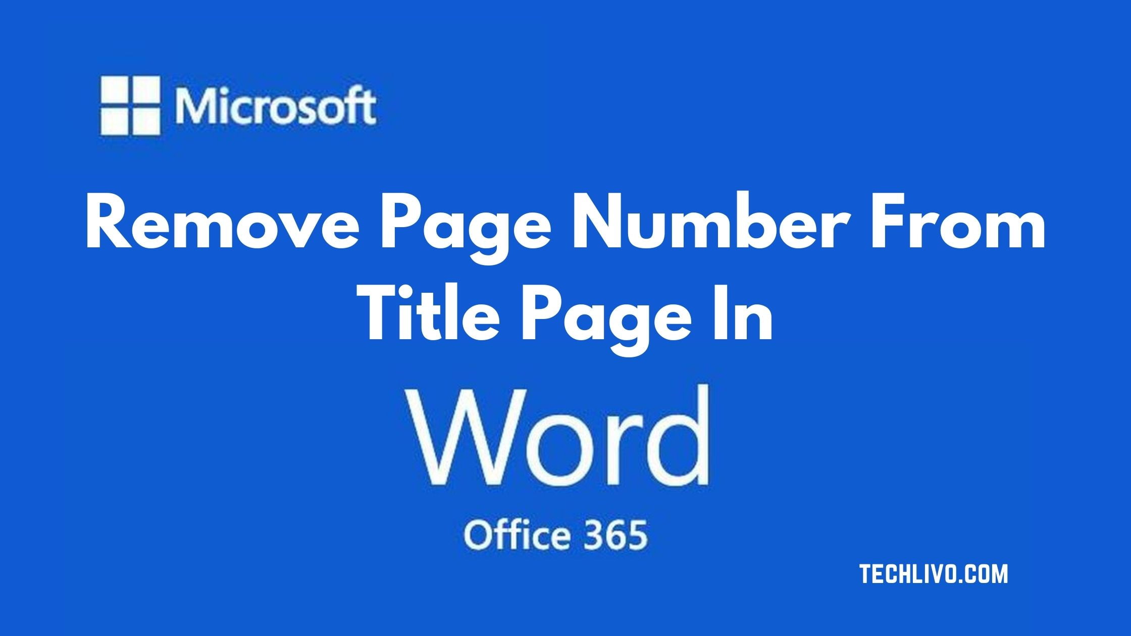 How To Remove Page Number From Title Page In Word With Pictures