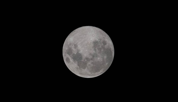 The moon is shown from the International Space Station a day before its full moon phase as it orbits 269 miles above the southern Indian Ocean.  - Twitter/Nasamoon